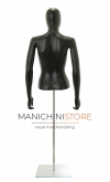 Busto donna nero con testa, braccia e base
