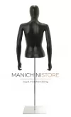Busto donna nero con testa, braccia e base