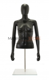 Busto donna nero con testa, braccia e base da banco