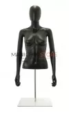 Busto donna nero con testa, braccia e base da banco