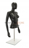 Busto donna nero con testa, braccia e base da banco
