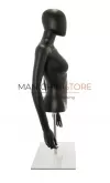 Busto donna nero con testa, braccia e base da banco