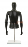 Busto donna nero con testa, braccia e base da banco