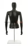Busto donna nero con testa, braccia e base da banco