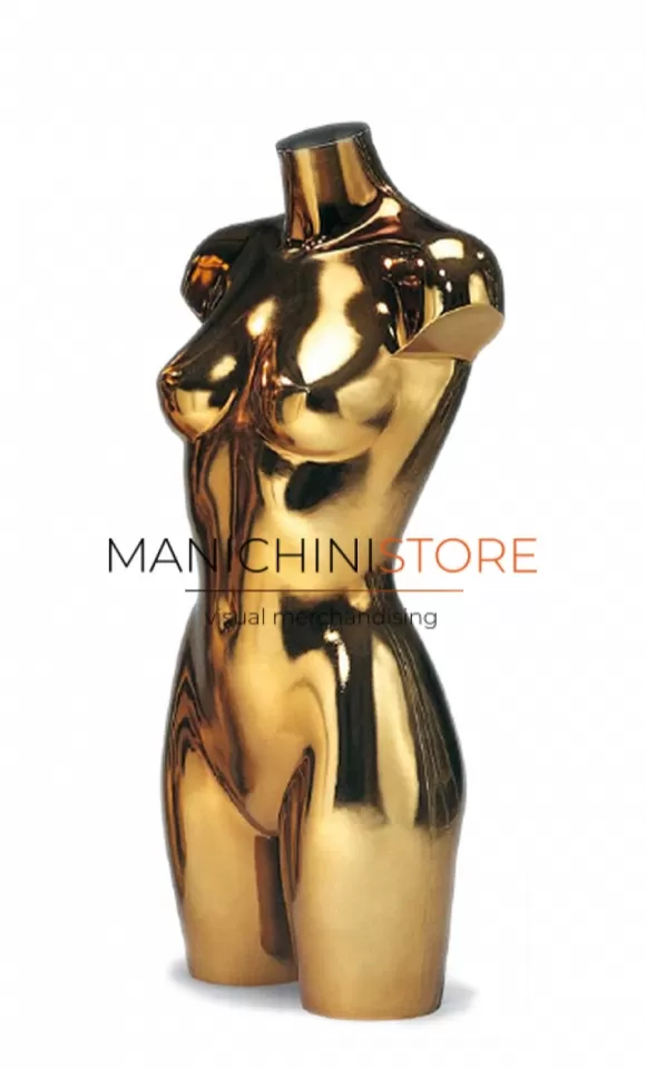 Busto manichino donna precolorato oro
