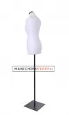 Busto donna in tessuto Bianco con base quadra nera