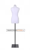 Busto donna in tessuto Bianco con base quadra nera