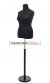 Busto donna sartoriale taglia comoda con base nera