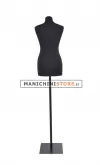 Busto donna in tessuto Nero con base quadra nera