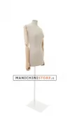 Busto donna in lino con braccia legno