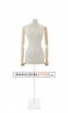 Busto donna in lino con braccia legno