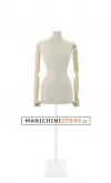 Busto donna in lino con braccia legno