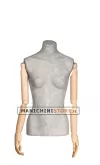 Busto donna slim braccia legno rivestito in cartapesta cemento
