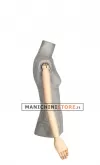 Busto donna slim braccia legno rivestito in cartapesta cemento
