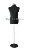 Busto uomo in tessuto Nero con base tonda Nera