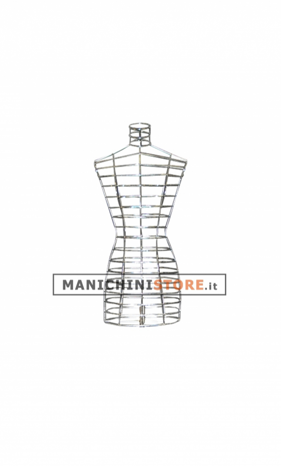 Busto donna in filo cromato senza base