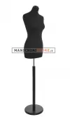 Busto donna total black con base tonda