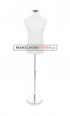 Busto uomo in tessuto Bianco con base cromata