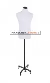 Busto uomo tessuto bianco con base taylor nera