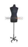Busto donna tessuto nero con base taylor nera