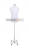 Busto uomo tessuto bianco con base Taylor grigio chiaro