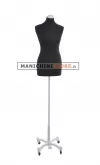 Busto donna tessuto nero con base Taylor grigio chiaro