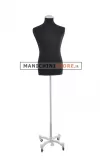 Busto uomo tessuto nero con base Taylor grigio chiaro