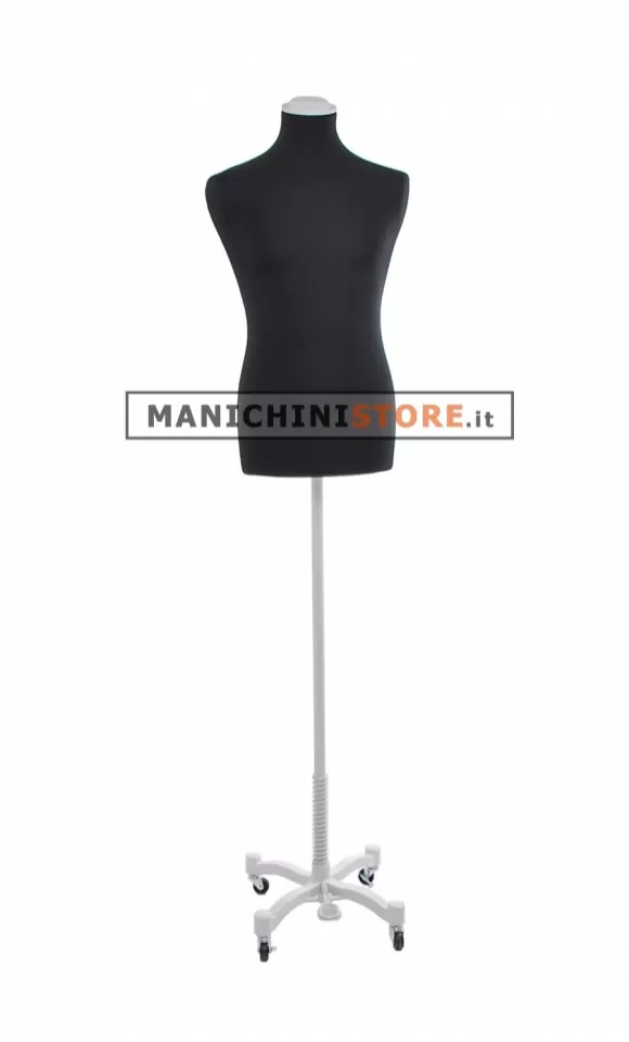 Busto uomo tessuto nero con base Taylor grigio chiaro