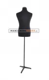 Busto uomo tessuto nero con base treppiede nera