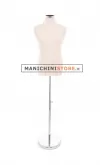 Busto uomo in tessuto Avorio con base cromata