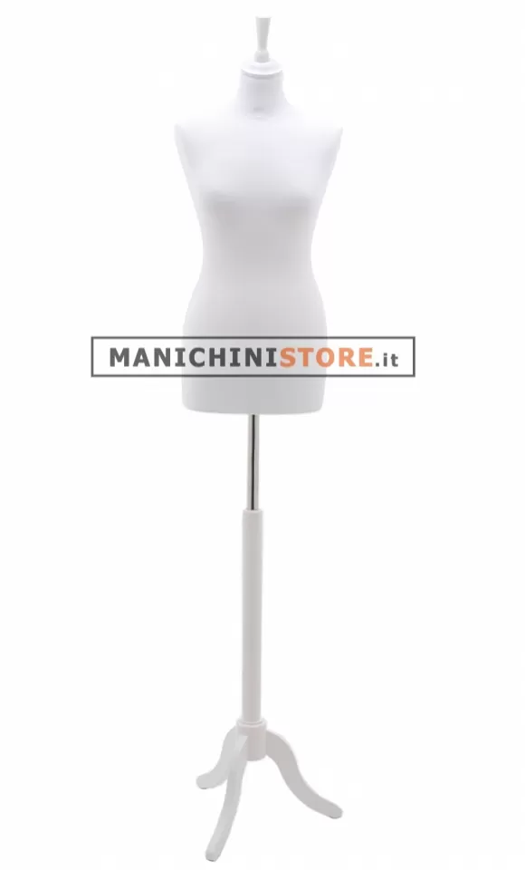 Busto donna total white con treppiede