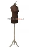 Busto donna in tessuto Testa di Moro con treppiede Vintage