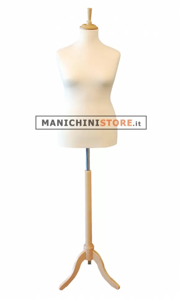 Busto donna sartoriale taglia comoda con base treppiede frassino