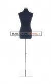 Busto donna in tessuto Nero con base inox cromata