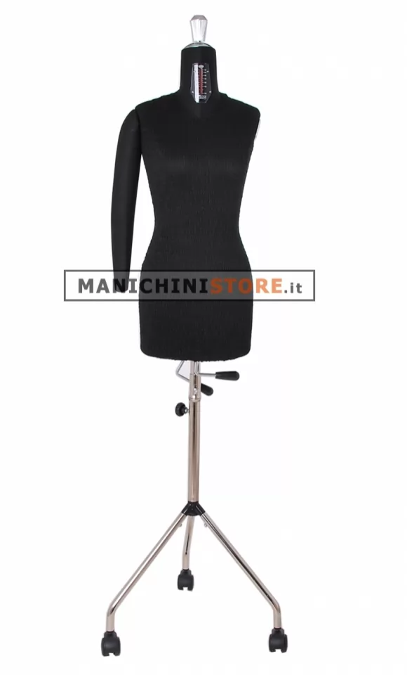 Busto donna sartoriale a taglia variabile con braccio 42-54 - base con ruote