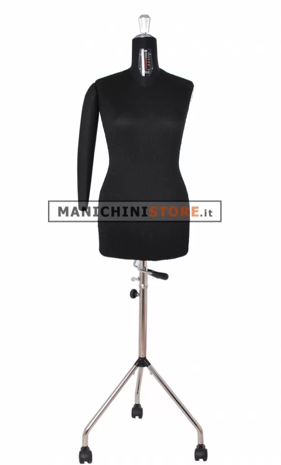 Busto donna sartoriale a taglia variabile con braccio 46-58 - base con ruote