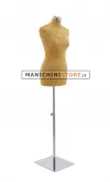 Busto donna in tessuto oro con base inox cromata