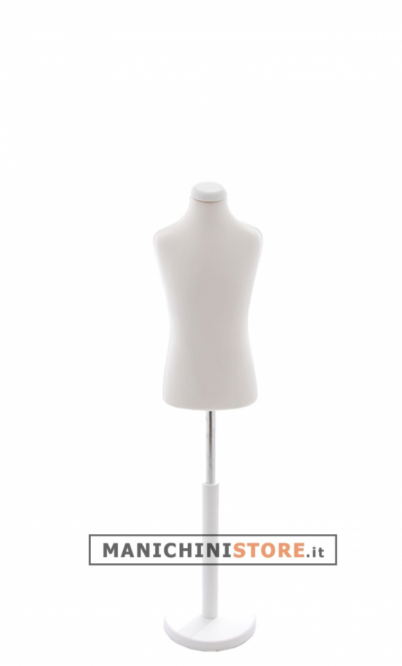 Busto bambino 6-8 anni con base in legno laccato bianco