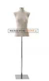 Busto donna in Lino con base cromata quadra
