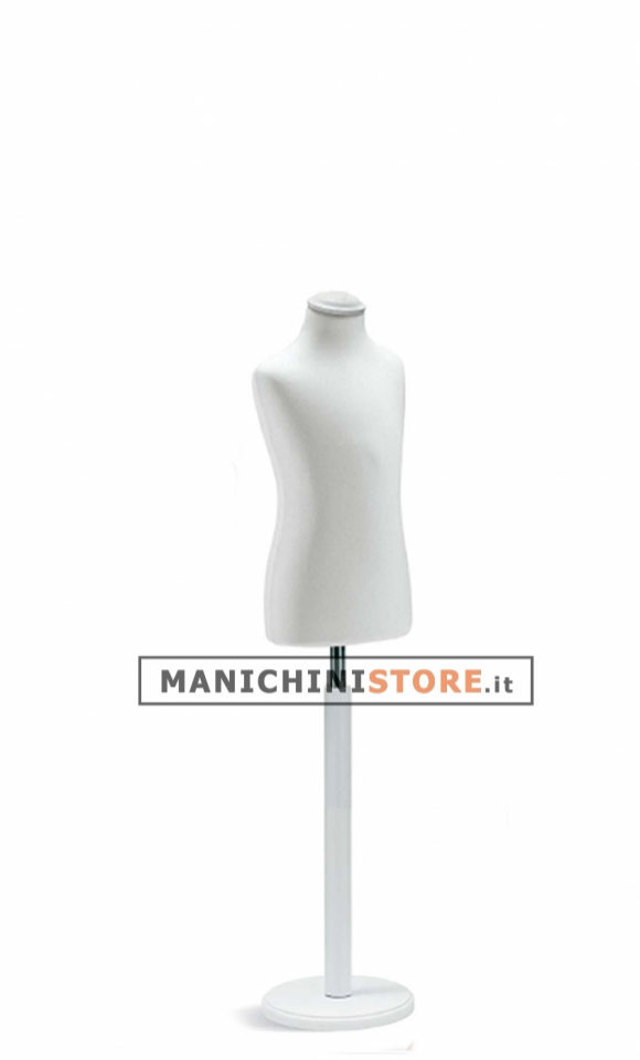 Busto bambino 6-8 anni con base tonda bianca