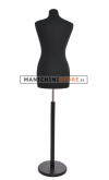 Total black female bust with round base