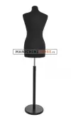 Busto donna total black con base tonda