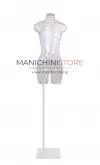Busto manichino donna trasparente NEW con base bianca