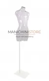 Busto manichino donna trasparente NEW con base bianca