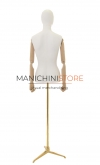 Busto donna con braccia legno e base treppiede oro