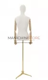Busto donna con braccia legno e base treppiede oro