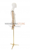 Busto donna con braccia legno e base treppiede oro