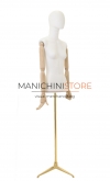 Busto donna con braccia legno e base treppiede oro