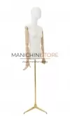 Busto donna con braccia legno e base treppiede oro