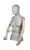 Busto donna tw braccia legno rivestito in cartapesta cemento